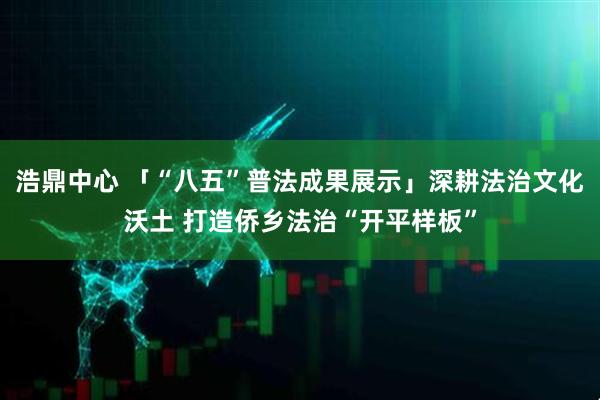 浩鼎中心 「“八五”普法成果展示」深耕法治文化沃土 打造侨乡法治“开平样板”